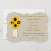 Rustikal Gelbe Mason Jars Engagement Party einlade Einladung (Vorderseite)