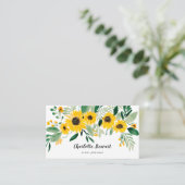 Rustikal gelbe Sonnenblumen Aquarellenplaner Visitenkarte (Stehend Vorderseite)