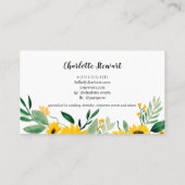Rustikal gelbe Sonnenblumen Aquarellenplaner Visitenkarte (Rückseite)