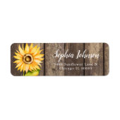 Rustikal Gelbe Wasserfarbe Sonnenblume Rücksendead (Vorne)