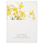 Rustikal-Gelbe Wildblume Boho Floral Business Klemmbrett (Rückseite)