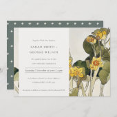 Rustikal-gelbes Daffodil-Vow-Renewal Einladung (Vorne/Hinten)