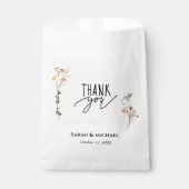 Rustikal gepresste Blume Danke Hochzeit Geschenktütchen (Vorderseite)