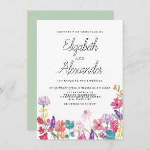 Rustikal gepresste wild lebende Blume Einladung