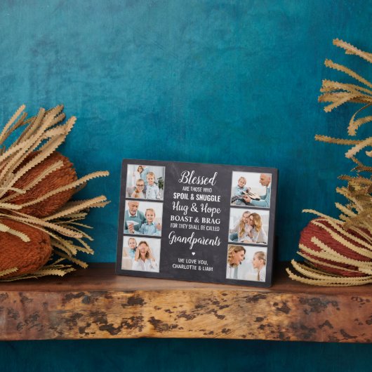 Rustikal gesegnete Großeltern Custom 6 Foto Collag Fotoplatte (Seite)