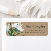 Rustikal gestrichene blumengeschmückte Rücksendead (Insitu)