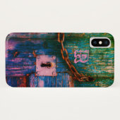 Rustikal gestrichene Holz-Schlüsselloch-Kette blau Case-Mate iPhone Hülle (Rückseite (Horizontal))