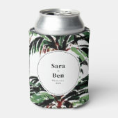 Rustikal gestrichener Strand mit Palmen Dosenkühler (Kanne Vorderseite)