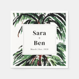 Rustikal gestrichener Strand mit Palmen Serviette