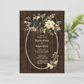 Rustikal getrocknete Blumenspritzen im Herbst Hoch Einladung (Stehend Vorderseite)