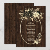 Rustikal getrocknete Blumenspritzen im Herbst Hoch Einladung (Vorne/Hinten)