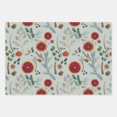 Rustikal getrocknete Botanicals Woodsy Winterurlau Geschenkpapier Set (Vorderseite 3)