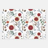Rustikal getrocknete Botanicals Woodsy Winterurlau Geschenkpapier Set (Vorderseite)