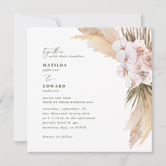 Rustikal getrocknete Pampas-Graspalme (Vorderseite)