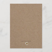 Rustikal getrocknete Sonnenblumen-Kraft-Hochzeit Menükarte (Rückseite)