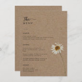 Rustikal getrocknete Sonnenblumen-Kraft-Hochzeit Menükarte (Vorne/Hinten)