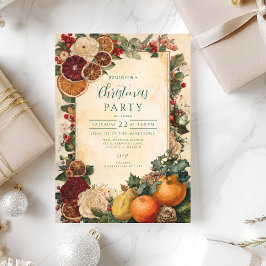 Rustikal getrockneter Orange und Obst Weihnachten Einladung