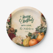 Rustikal getrockneter Orange und Obst Weihnachten Pappteller (Vorderseite)