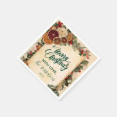 Rustikal getrockneter Orange und Obst Weihnachten Serviette (Ecke)