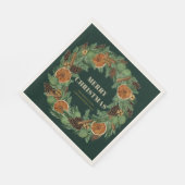 Rustikal getrockneter Orangenkiefer Grüner Urlaub Serviette (Ecke)