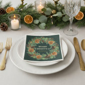 Rustikal getrockneter Orangenkiefer Grüner Urlaub Serviette