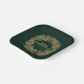 Rustikal getrockneter Orangensaft Kiefernwald Grün Pappteller (Gewinkelt)