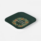 Rustikal getrockneter Orangensaft Kiefernwald Grün Pappteller (Gewinkelt)