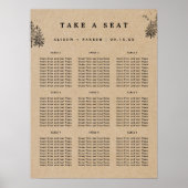 Rustikal gezeichnet Kiefernbäume setzen sich ein Poster (Vorne)