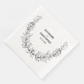 Rustikal Gezeichnet Steppleaf Berries Kranz Wappen Serviette (Ecke)