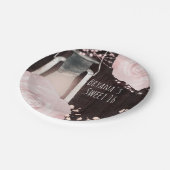 Rustikal glänzend Laternenbaby Pink Blush Rose Swe Pappteller (Schrägansicht)