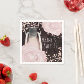 Rustikal glänzend Laternenbaby Pink Blush Rose Swe Serviette (Beispiel)
