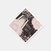 Rustikal glänzend Laternenbaby Pink Blush Rose Swe Serviette (Ecke)