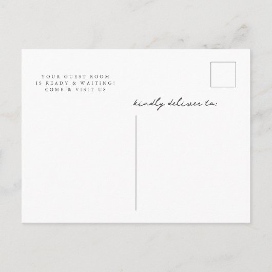 Rustikal glückliche Ferien Neue Zuhause-Tür-Bewegu Ankündigungspostkarte (Rückseite)