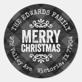 Rustikal Grau Buffalo Karo Rücksendeadresse Runder Aufkleber (Vorderseite)