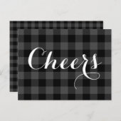 Rustikal, grau, kariert - Chefs Postkarte (Vorne/Hinten)