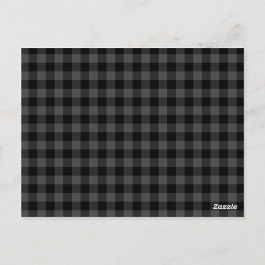 Rustikal, grau, kariert - Chefs Postkarte (Rückseite)