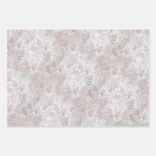 Rustikal, grau Kariert und Drei-Seiten-Muster-Wrap Geschenkpapier Set (Vorderseite 3)