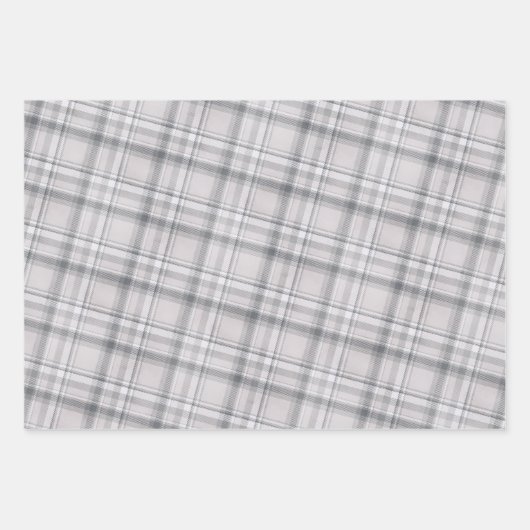 Rustikal, grau Kariert und Drei-Seiten-Muster-Wrap Geschenkpapier Set (Vorderseite 2)