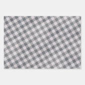 Rustikal, grau Kariert und Drei-Seiten-Muster-Wrap Geschenkpapier Set (Vorderseite)