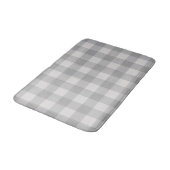 Rustikal-graublaue karierte Quadrate Kariert Badematte (Schrägansicht)