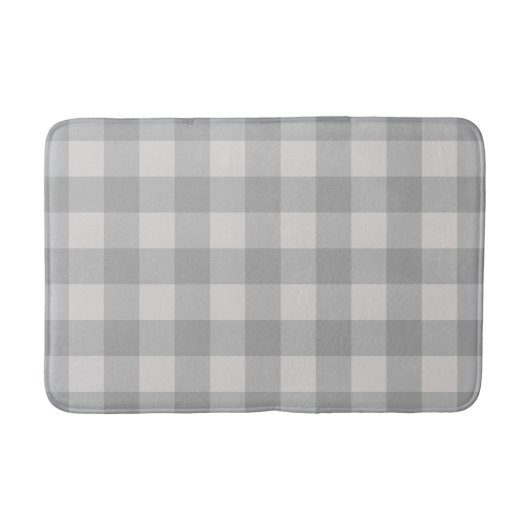 Rustikal-graublaue karierte Quadrate Kariert Badematte (Vorderseite)