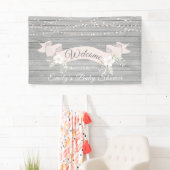 Rustikal graue Holzbänder Babydusche Banner (Insitu)