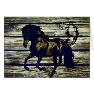rustikal-graue Scheunenholz Western-Pferd thematis