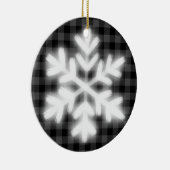 Rustikal-grauschwarze karierte Muster Frosschneefl Keramik Ornament (Rechts)