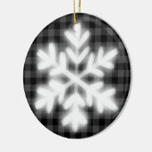 Rustikal-grauschwarze karierte Muster Frosschneefl Keramik Ornament (Links)