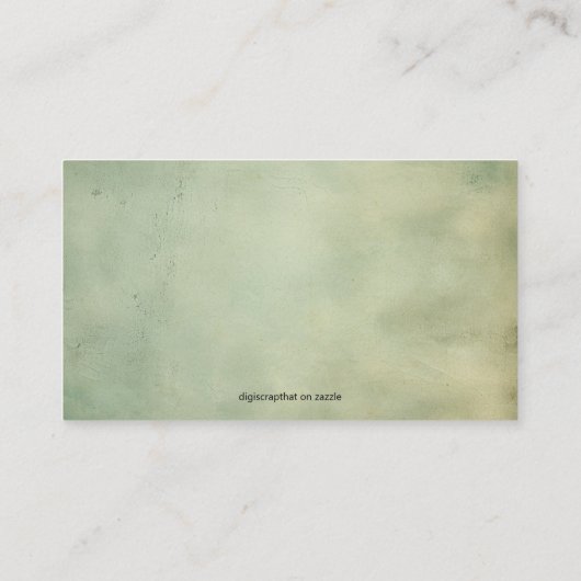 Rustikal grün Minimalistisch Visitenkarte (Rückseite)
