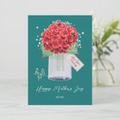 Rustikal Grün Rote Blüte glücklicher Muttertag Karte (Stehend Vorderseite)