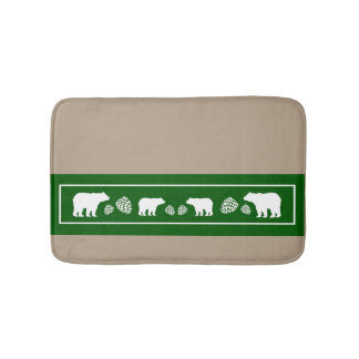 Rustikal-grüner Bärenpinecon-Schaumstoffmatte Badematte