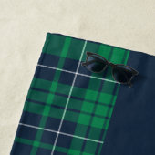 Rustikal grüner Karierter Familienname Strandtuch (Beispiel)