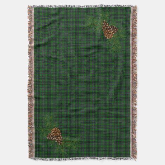 Rustikal-grüner Karierter Pinienhain Decke (Vorderseite Vertikal)